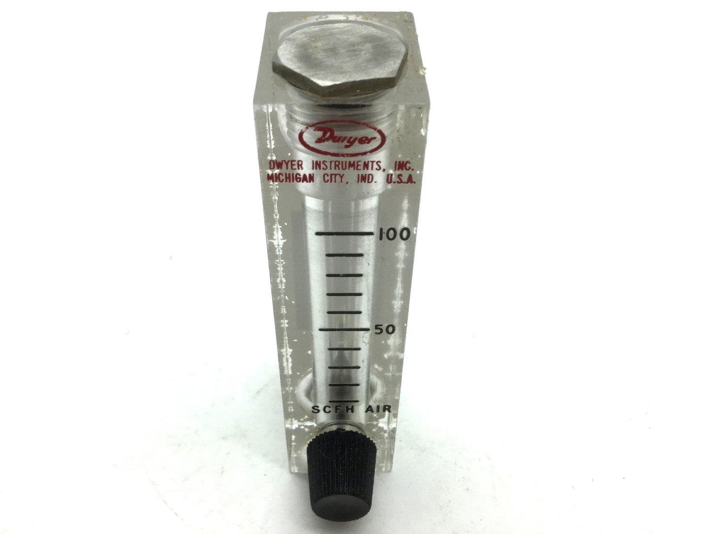 Used Dwyer VFA-8-SSV Flow Meter 2" Scale 10-100 SCFH Air SS Valve