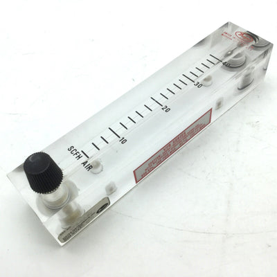 Used Dwyer VFB-52-BV Flow Meter 4" Scale 4-40 SCFH Air Brass Valve
