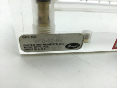 Used Dwyer VFB-52-BV Flow Meter 4" Scale 4-40 SCFH Air Brass Valve