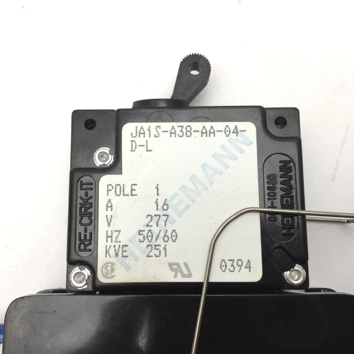 Used Lot Of 3 Heinemann JA1S-A38-AA-04-D-L Circuit Breakers 16A 277VAC 50/60Hz