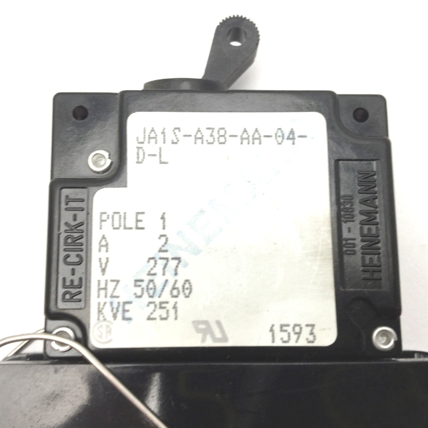 Used Lot Of 2 Heinemann JA1S-A38-AA-04-D-L Circuit Breakers 2A 277VAC 50/60Hz