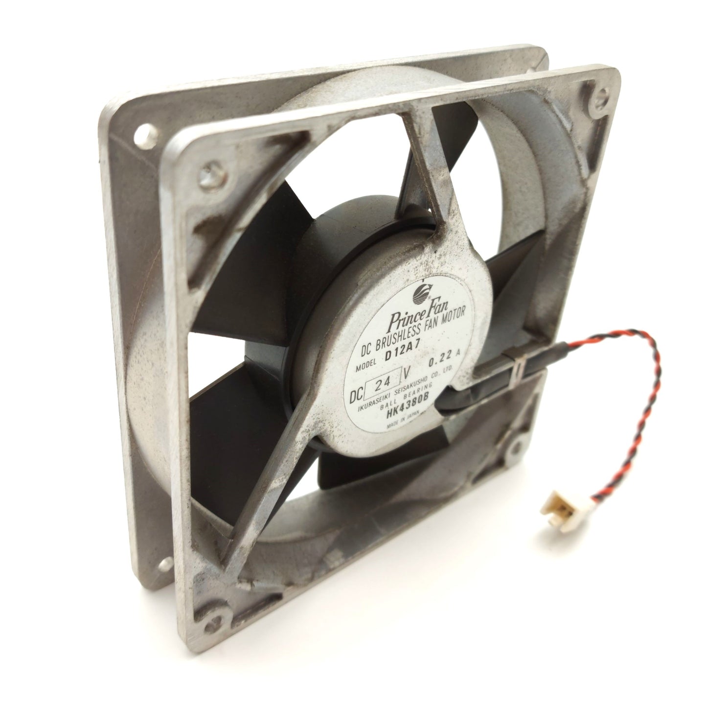 Used Prince Fan D12A7 DC Brushless Fan Motor, 120 x 120 x 25mm, 24VDC 0.22A