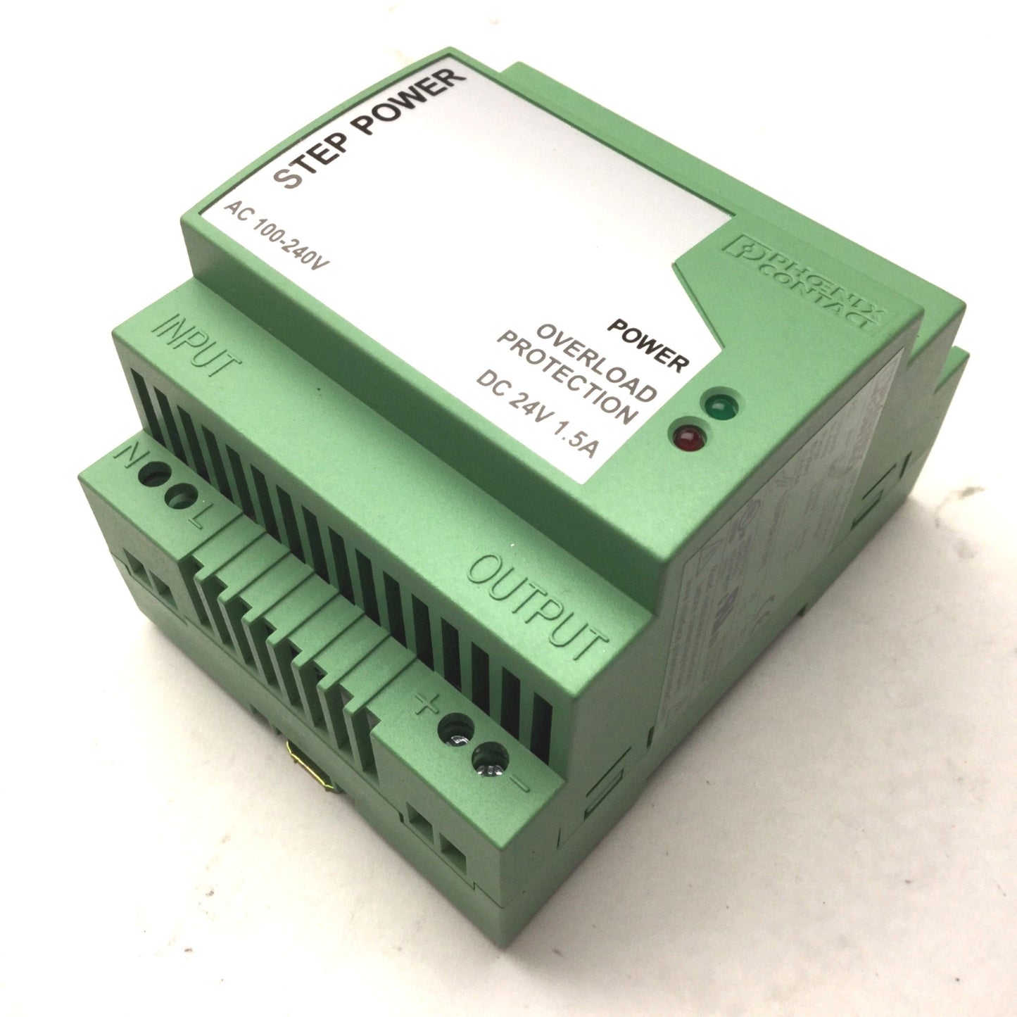 Used Phoenix STEP-PS-100-240AC/24DC/1.5 DIN Rail Power Supply 24VDC 1.5A Out 36W