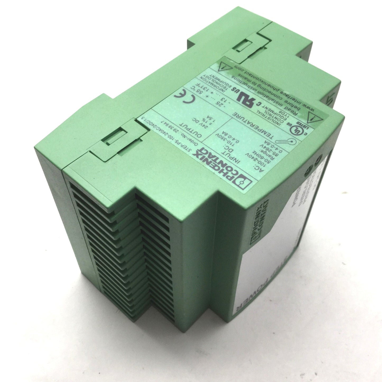 Used Phoenix STEP-PS-100-240AC/24DC/1.5 DIN Rail Power Supply 24VDC 1.5A Out 36W