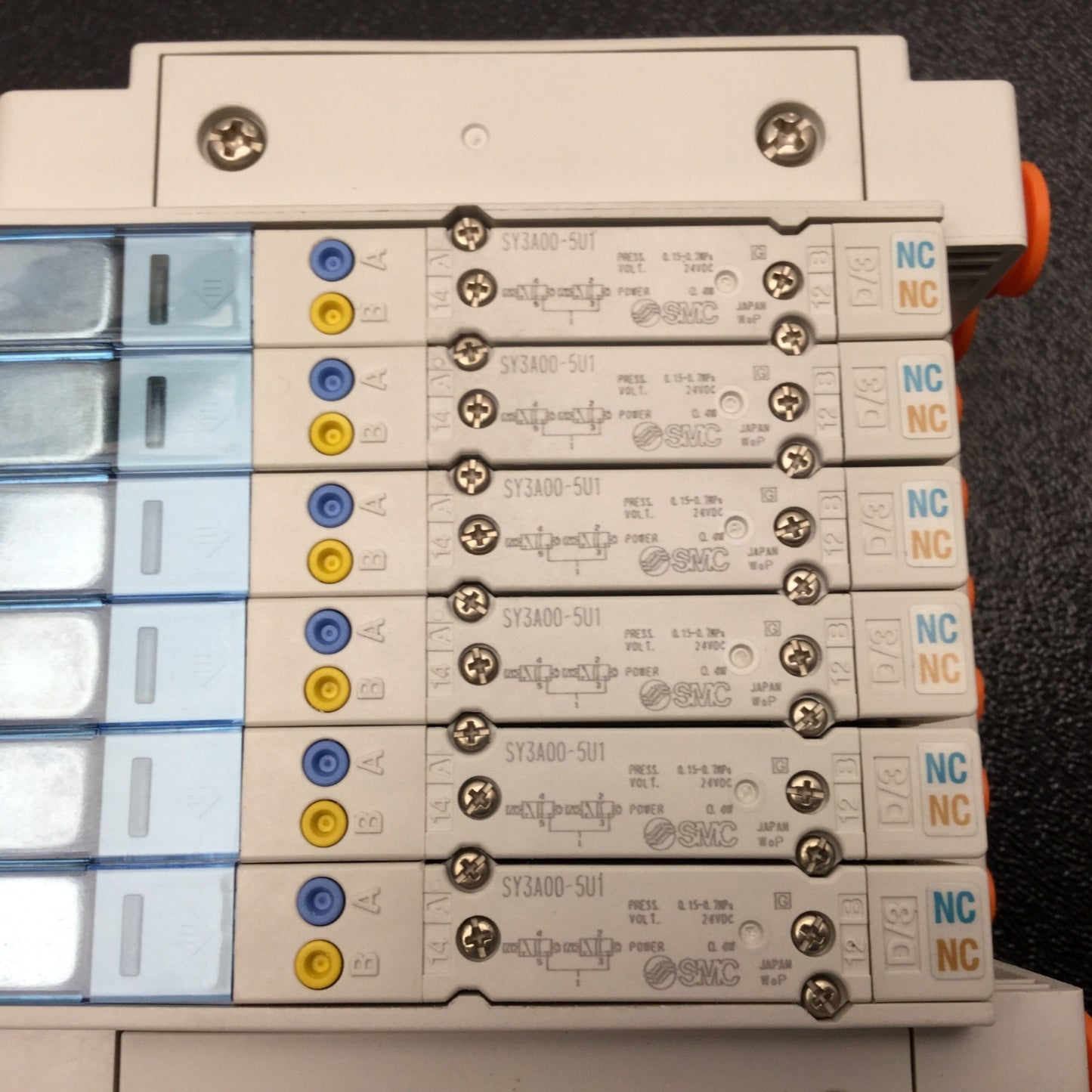 New – Open box Bank Of 6 SMC SY3A00-5U1 4-Position Dual 3-Port Valves W/EX260-SPN1 PROFI-NET