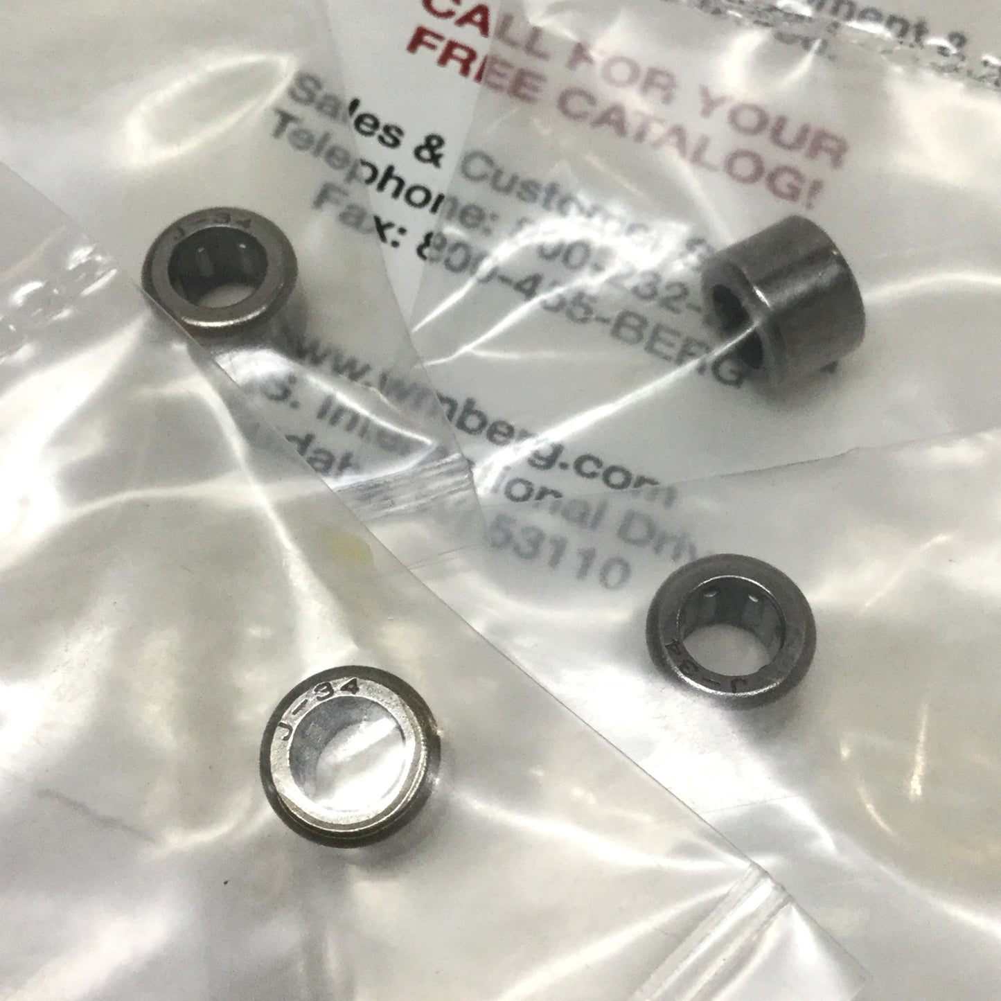 New Lot of 4 W.M. Berg NRB-34 Dyna-Speed Needle Roller Bearings 3/16" Bore 11/32" OD