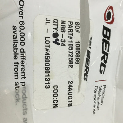 New Lot of 4 W.M. Berg NRB-34 Dyna-Speed Needle Roller Bearings 3/16" Bore 11/32" OD