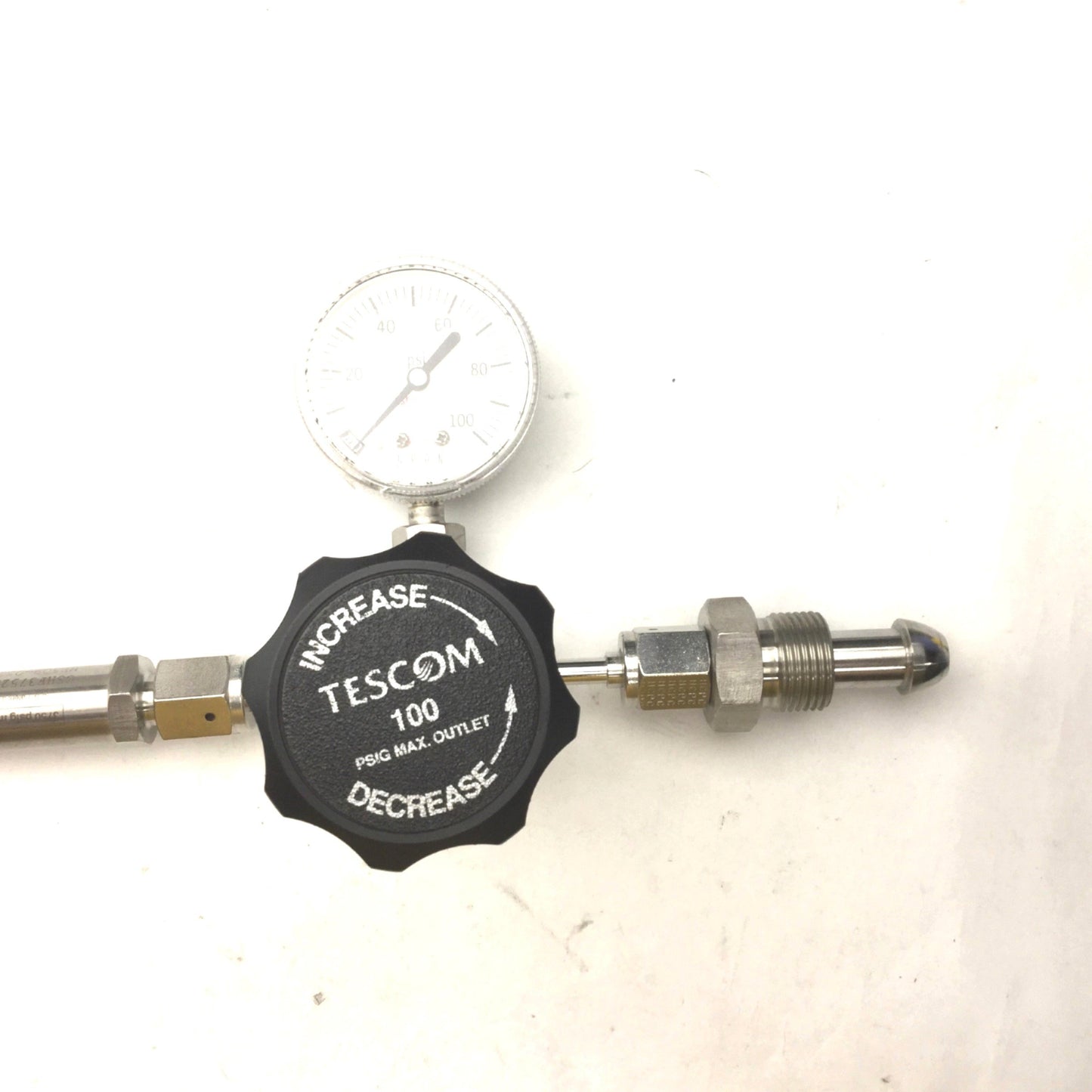 Used Tescom 44-2262-RE2-465 Hight Purity Regulator Flow Valve, In: 400PSI Out: 100PSI
