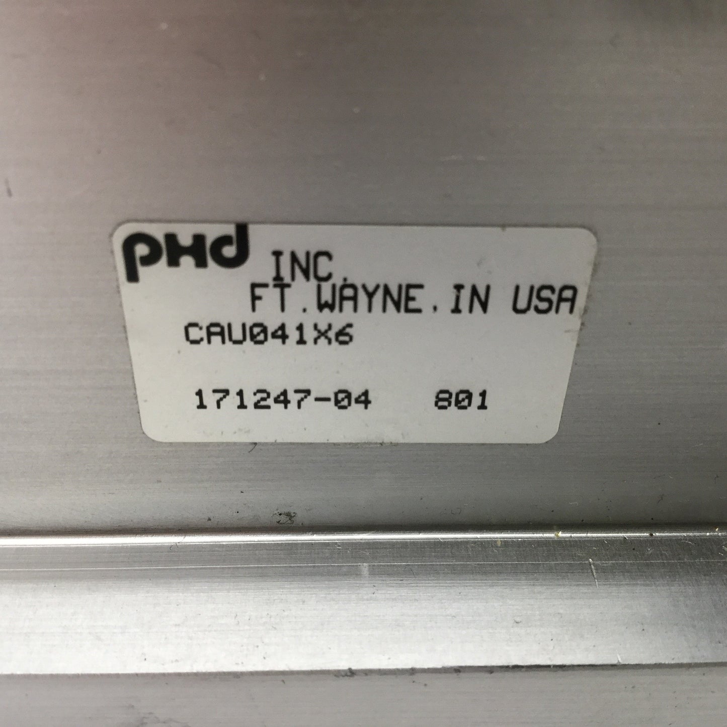 Used PHD CAU041X6 Pneumatic Magnetic Cylinder Linear Slide Table 3/4" Bore 6" Stroke