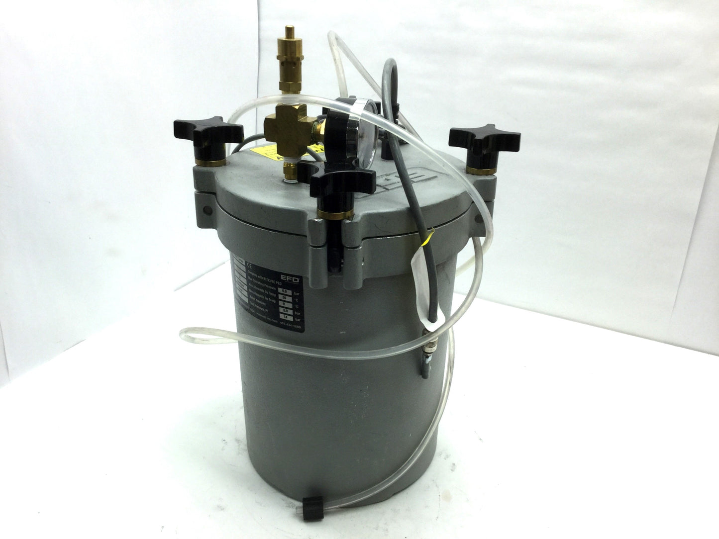 Used Nordson 626DTL-FS High Pressure Fluid Reservoir Aluminum Tank 5L, Gauge