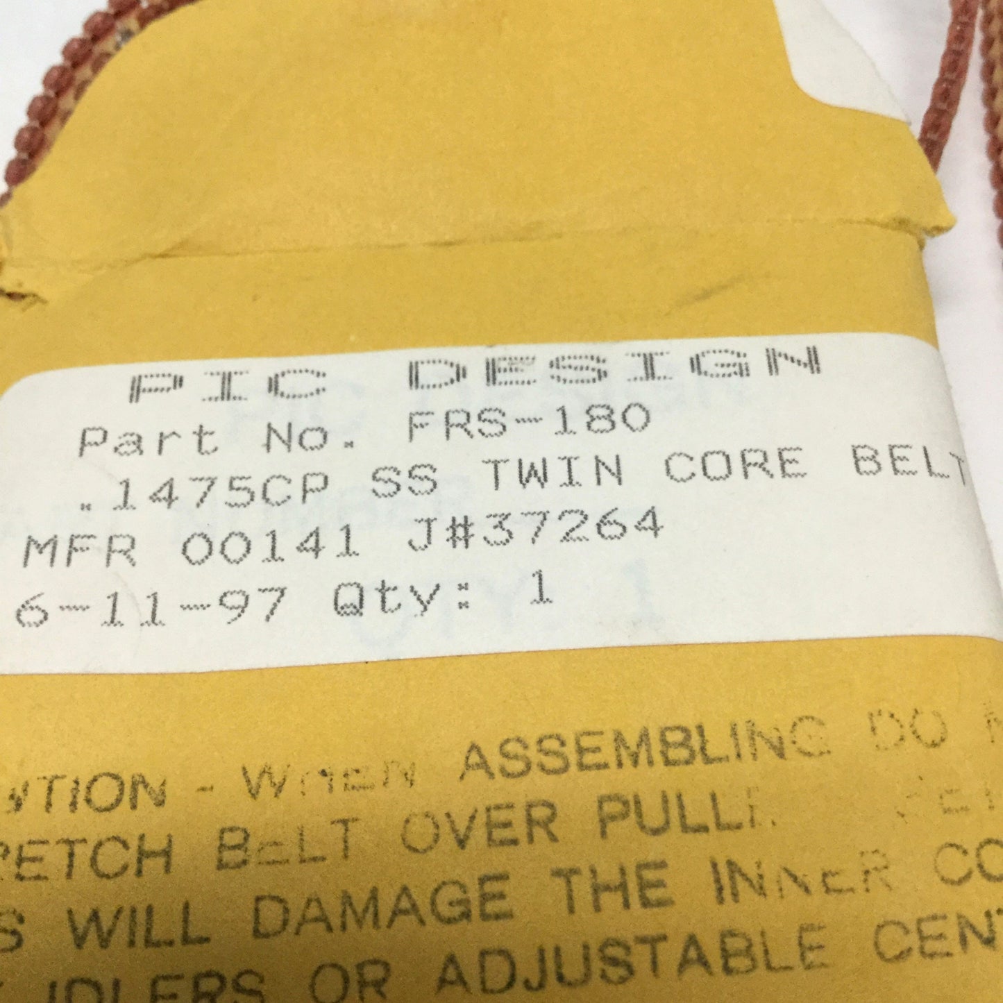 New – Open box Lot of 3 PIC Design FRS-180 No-Slip Belts, SS Twin Core, 180 Drive Pin, .1475 CP