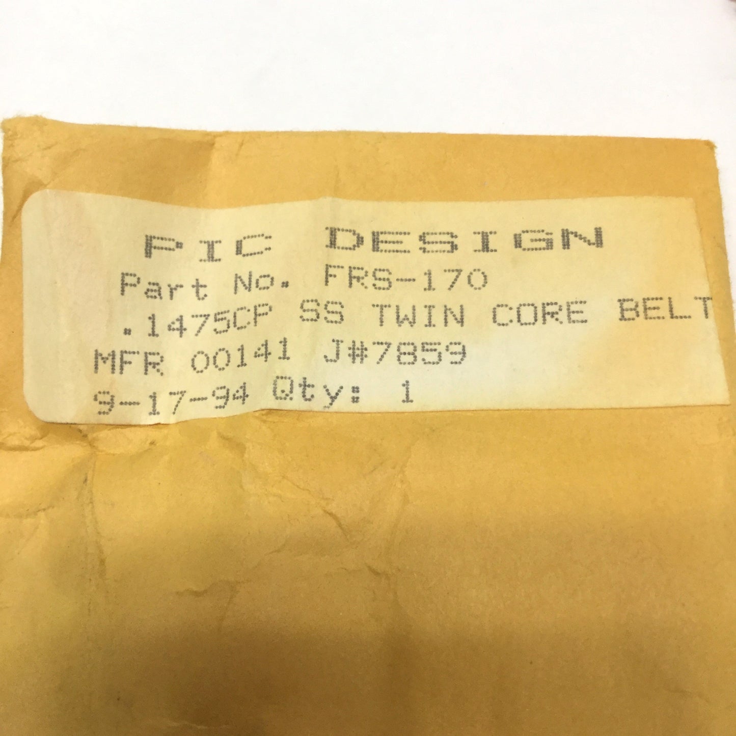 New – Open box Lot of 3 PIC Design FRS-170 No-Slip Belts, SS Twin Core, 170 Drive Pin, .1475 CP