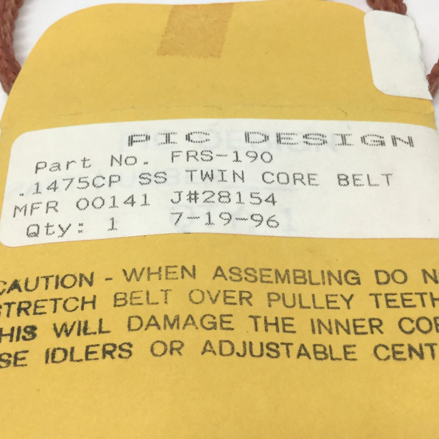 New – Open box Lot of 3 PIC Design FRS-190 No-Slip Belts, SS Twin Core, 190 Drive Pin, .1475 CP