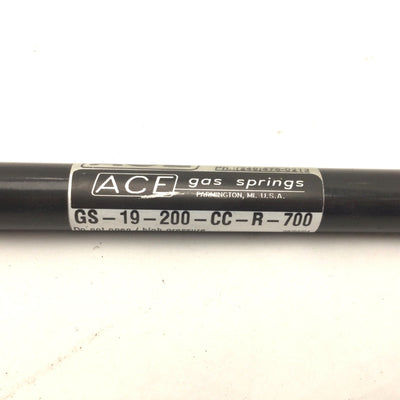 Used ACE GS-19-200-CC-R-700 Gas Spring, Stroke: 7.87", Extension Force Max: 157 lbs