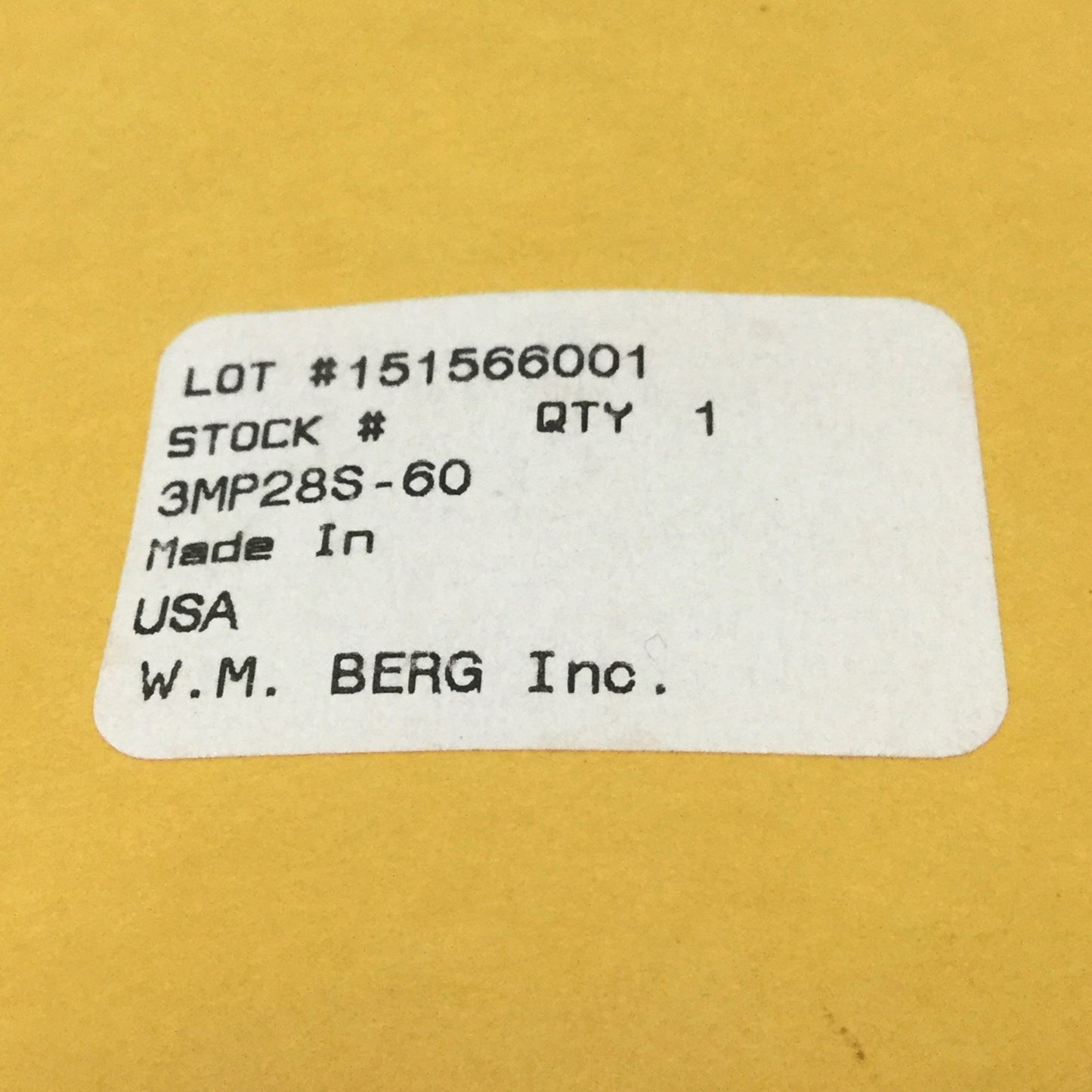 New WM Berg 3MP28S-60 Min-E-Pitch Chain Sprocket 303SS, 60-Tooth, 2.9962PD, .15708CP