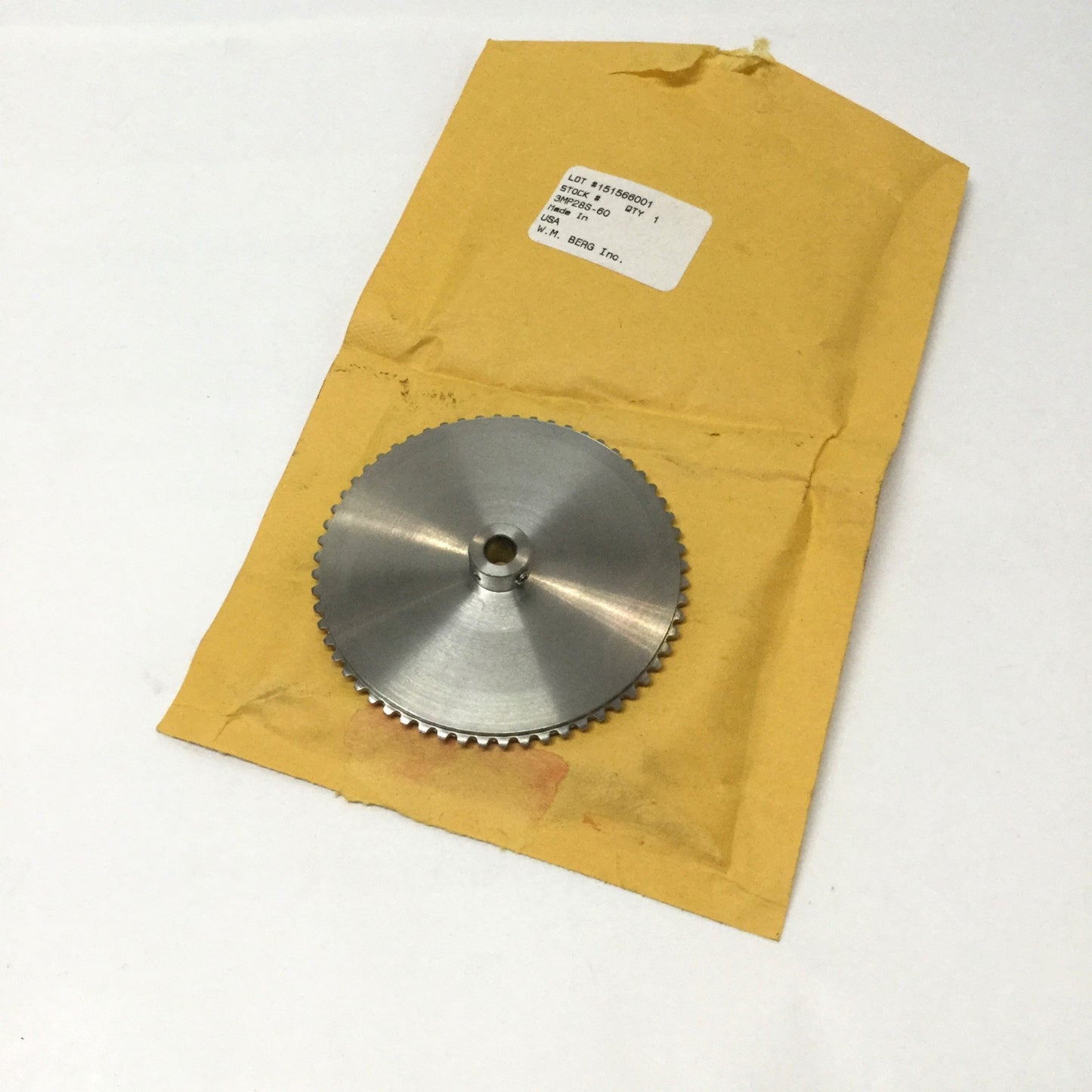 New WM Berg 3MP28S-60 Min-E-Pitch Chain Sprocket 303SS, 60-Tooth, 2.9962PD, .15708CP