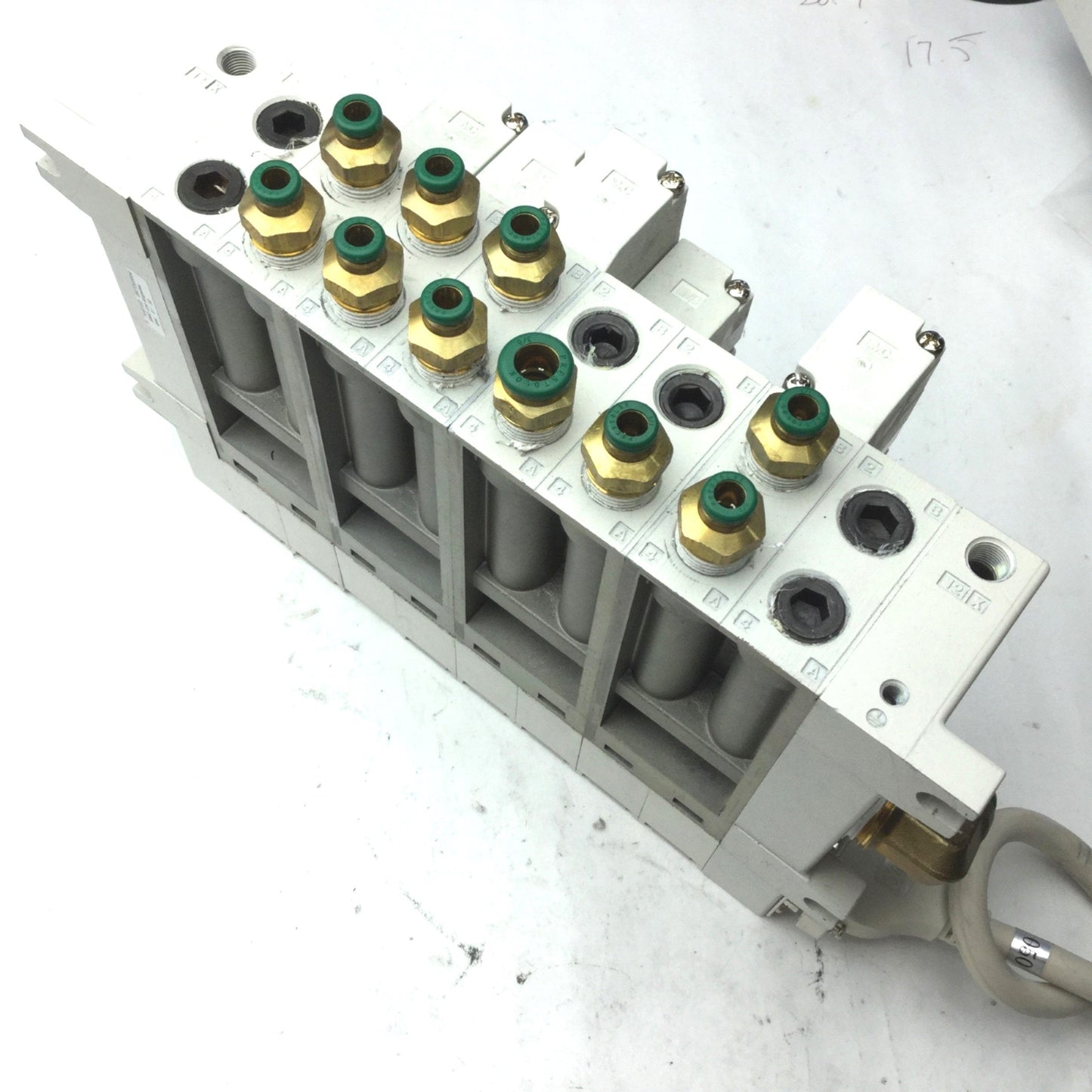 Used Bank of 5 SMC 1x VQ4100-5, 2x VQ4200-5, 1x VQ4300-5, 1x VQ4400-5 Solenoid Valves