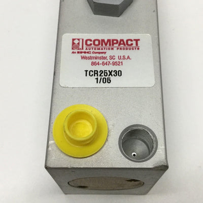 New – Open box Compact TCR25X30 90° Rotary Right Twist Clamp Cylinder 30mm Stroke, 25mm Bore