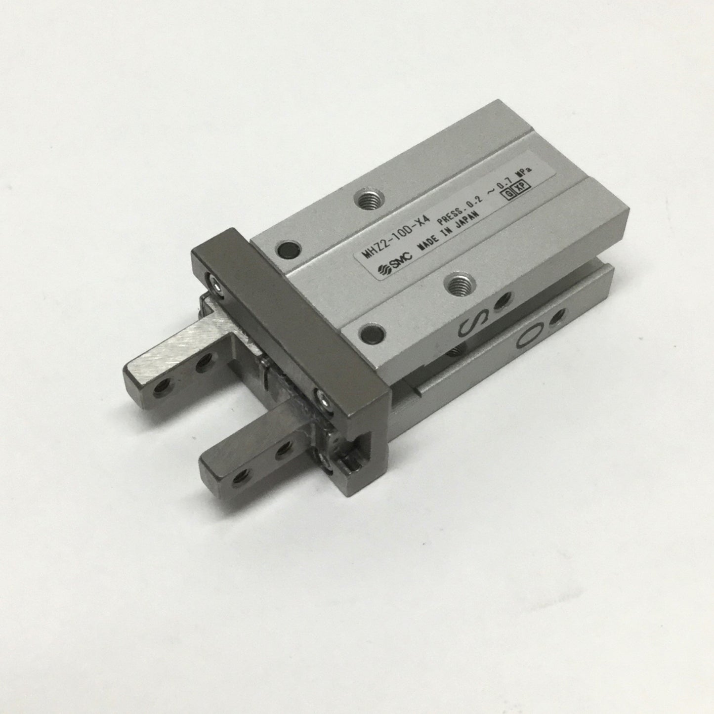 Used SMC MHZ2-10D-X4 Parallel Air Gripper 2-Finger, 10mm Bore, 4mm Stroke, 0.2-0.7MPa