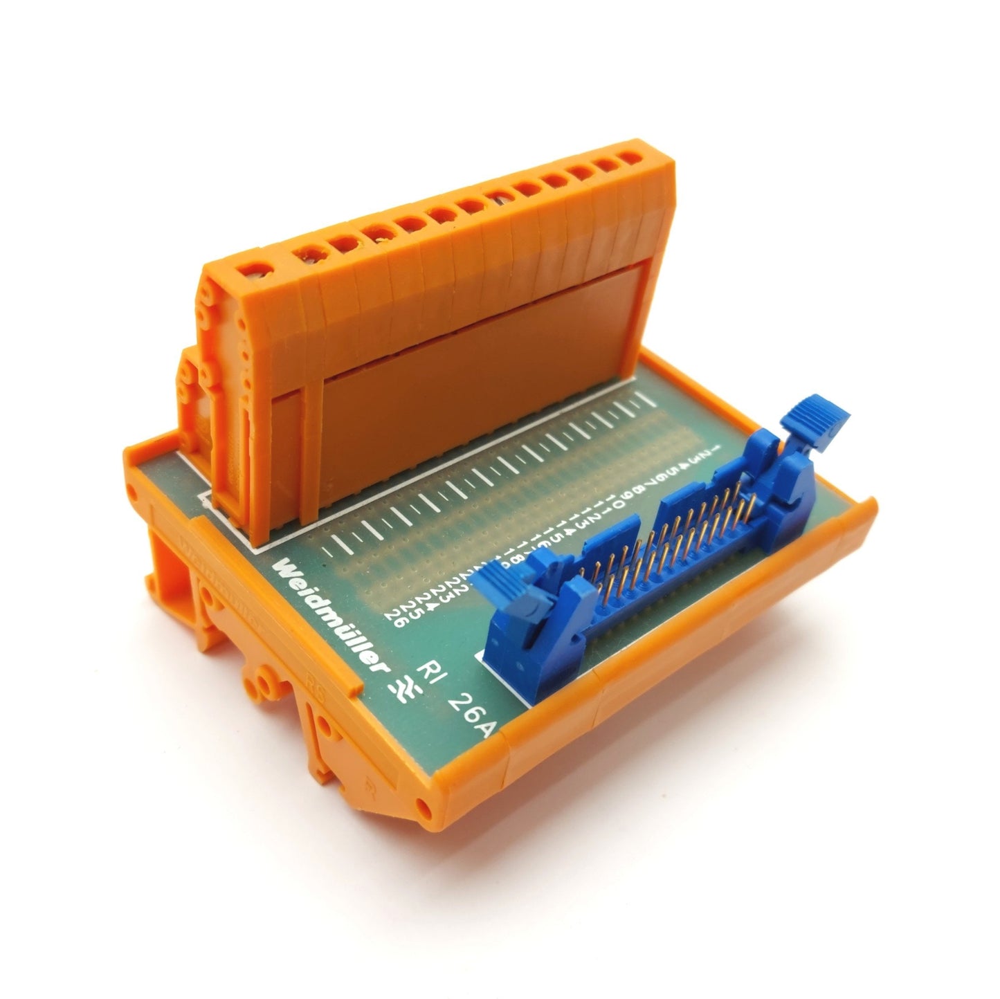 Used Weidmuller 914894/67 Breakout Board, IDC26 26-Pin Male Ribbon to Screw Terminals