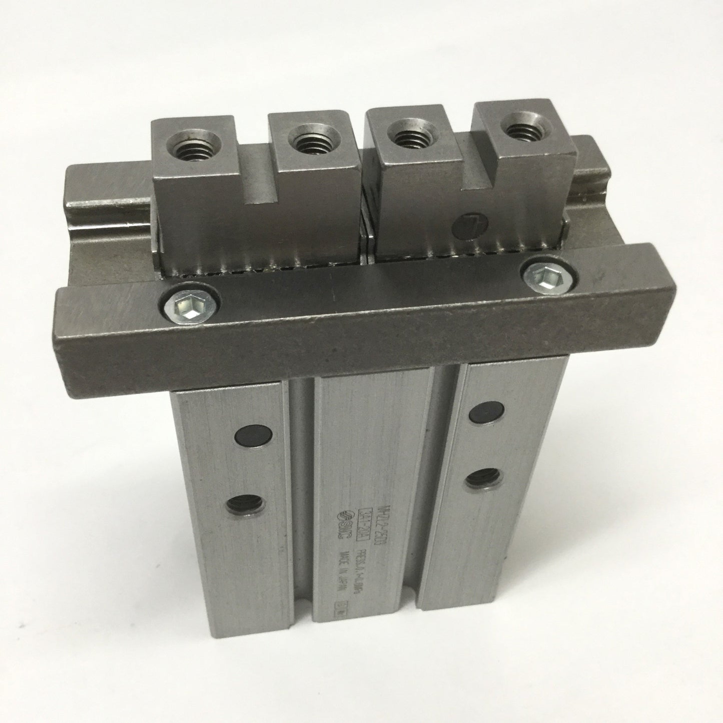 Used SMC MHZL2-25D3 Parallel Jaw Air Gripper, 2-Finger, 25mm Bore, 22mm Stroke, M5