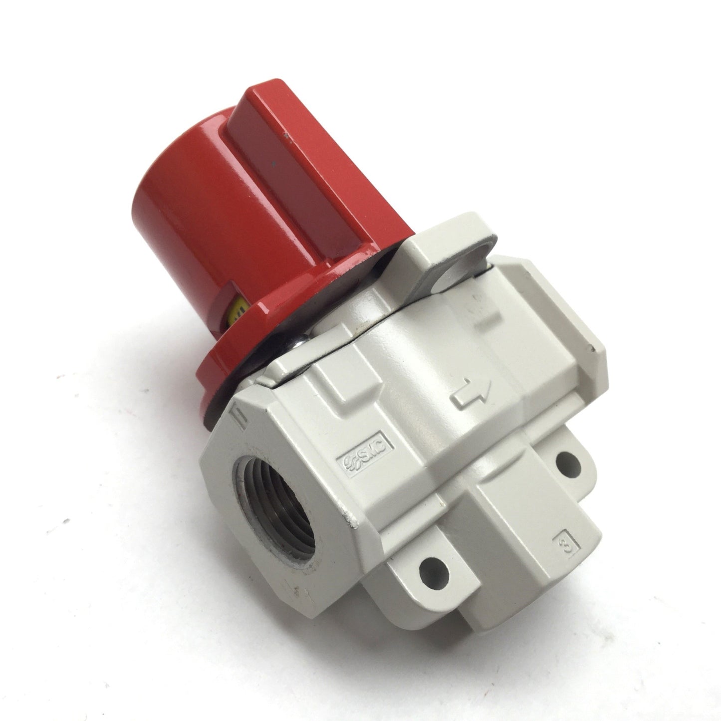 Used SMC VHS30-N03B-Z Pneumatic Lock-Out Valve, Ports: 3/8" NPT 1/4" NPT, 15-150psi