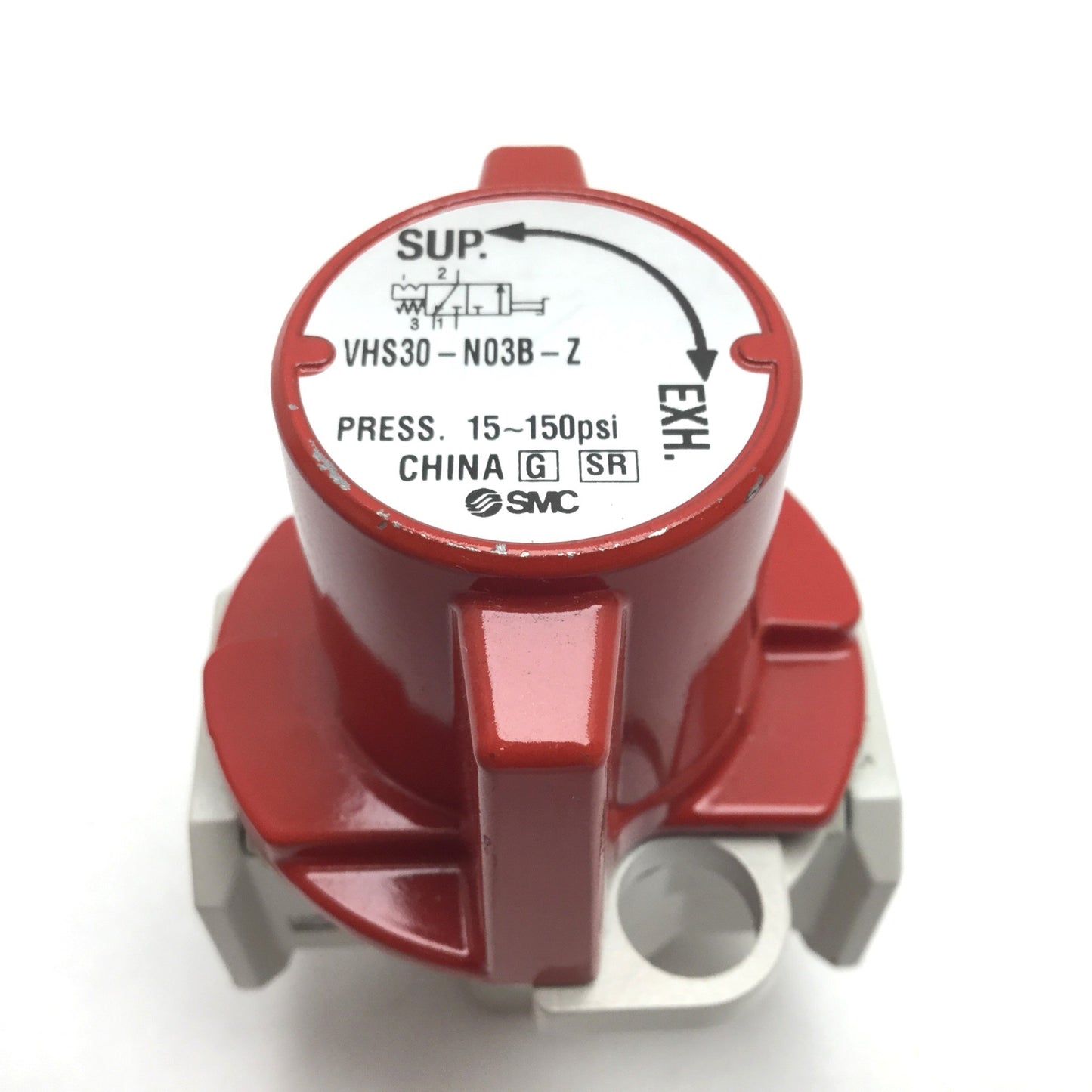 Used SMC VHS30-N03B-Z Pneumatic Lock-Out Valve, Ports: 3/8" NPT 1/4" NPT, 15-150psi