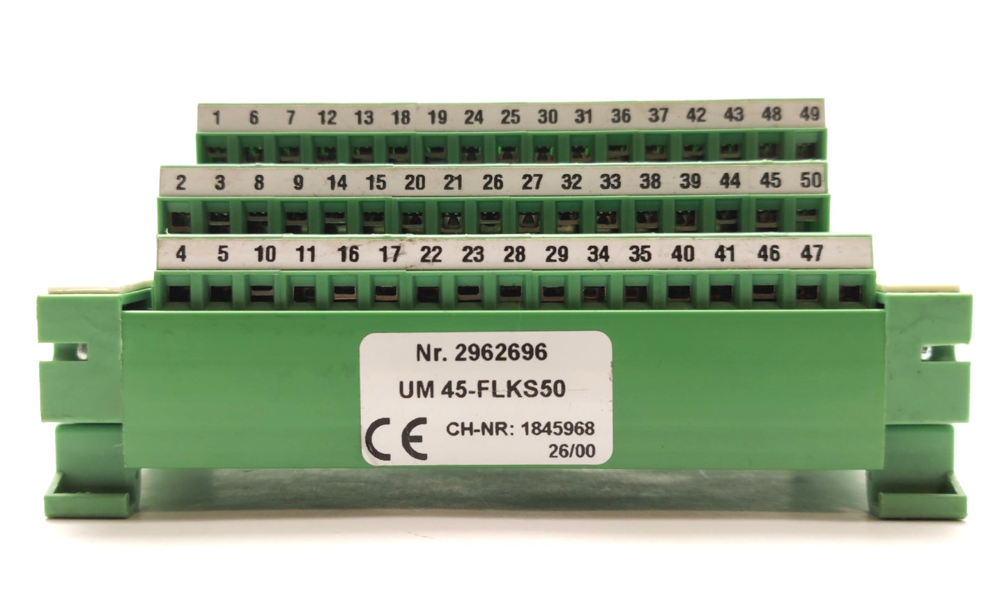 Used Phoenix Contact UM 45-FLKS50 Breakout Board IDC50 50-Pin Male to Screw Terminals