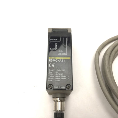 Used Omron E3MC-A11 RGB Color Sensor Built-In Amplifier Type NPN Output 12-24VDC