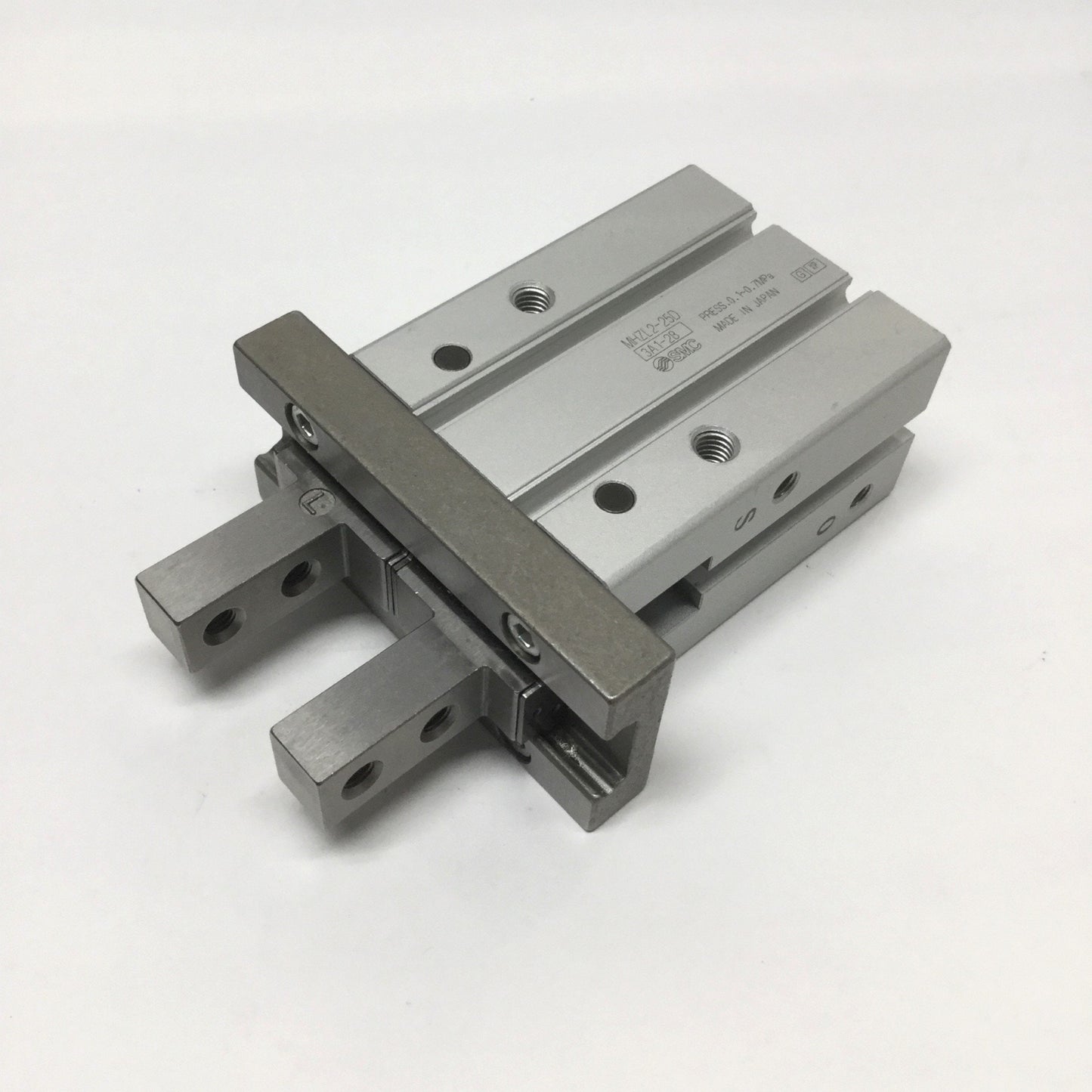 Used SMC MHZL2-25D Parallel Jaw Air Gripper, 2-Finger, 25mm Bore, 22mm Stroke, M5