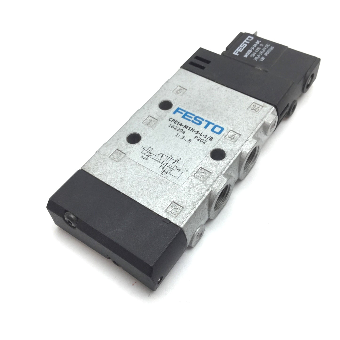 Used Festo CPE14-M1H-5-L-1/8 162204 Solenoid Valve, 2-Position 5-Port, 3-8bar, G1/8