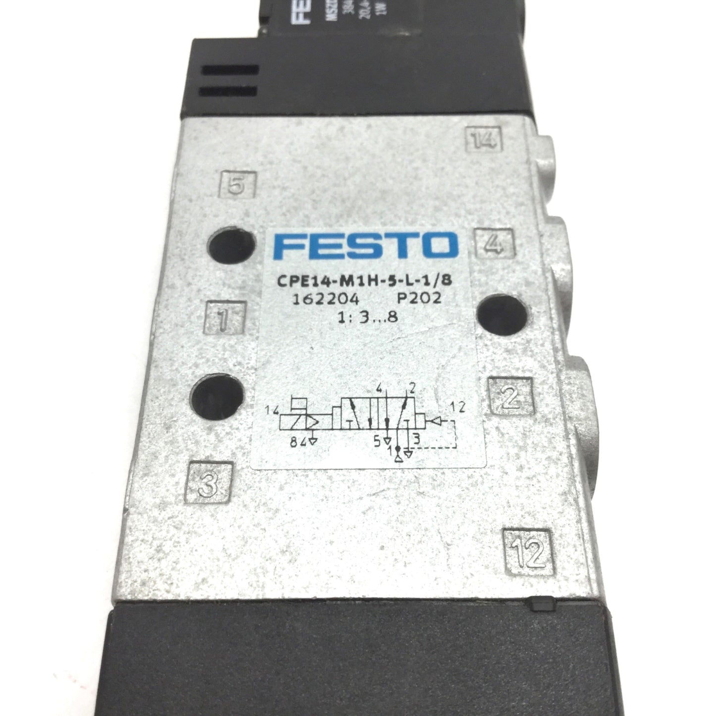 Used Festo CPE14-M1H-5-L-1/8 162204 Solenoid Valve, 2-Position 5-Port, 3-8bar, G1/8