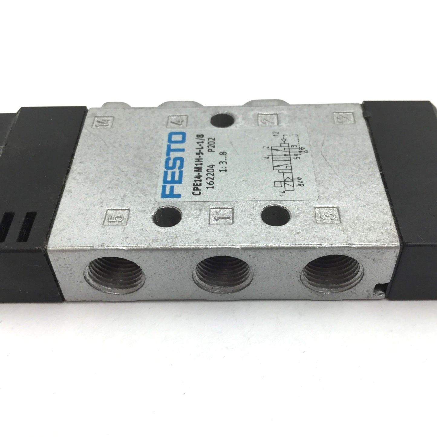 Used Festo CPE14-M1H-5-L-1/8 162204 Solenoid Valve, 2-Position 5-Port, 3-8bar, G1/8