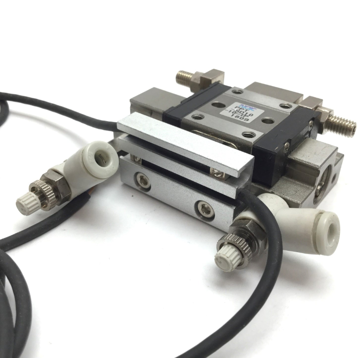 Used Nok New-Era PPT-SD10-10-TP Cylinder With Linear Guide, Bore: 10mm, Stroke: 10mm