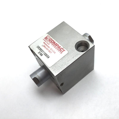 Used Compact CR3SD118X34 Double Rod End Cylinder, Bore 1-1/8", Stroke 3/4", 1/8" NPT