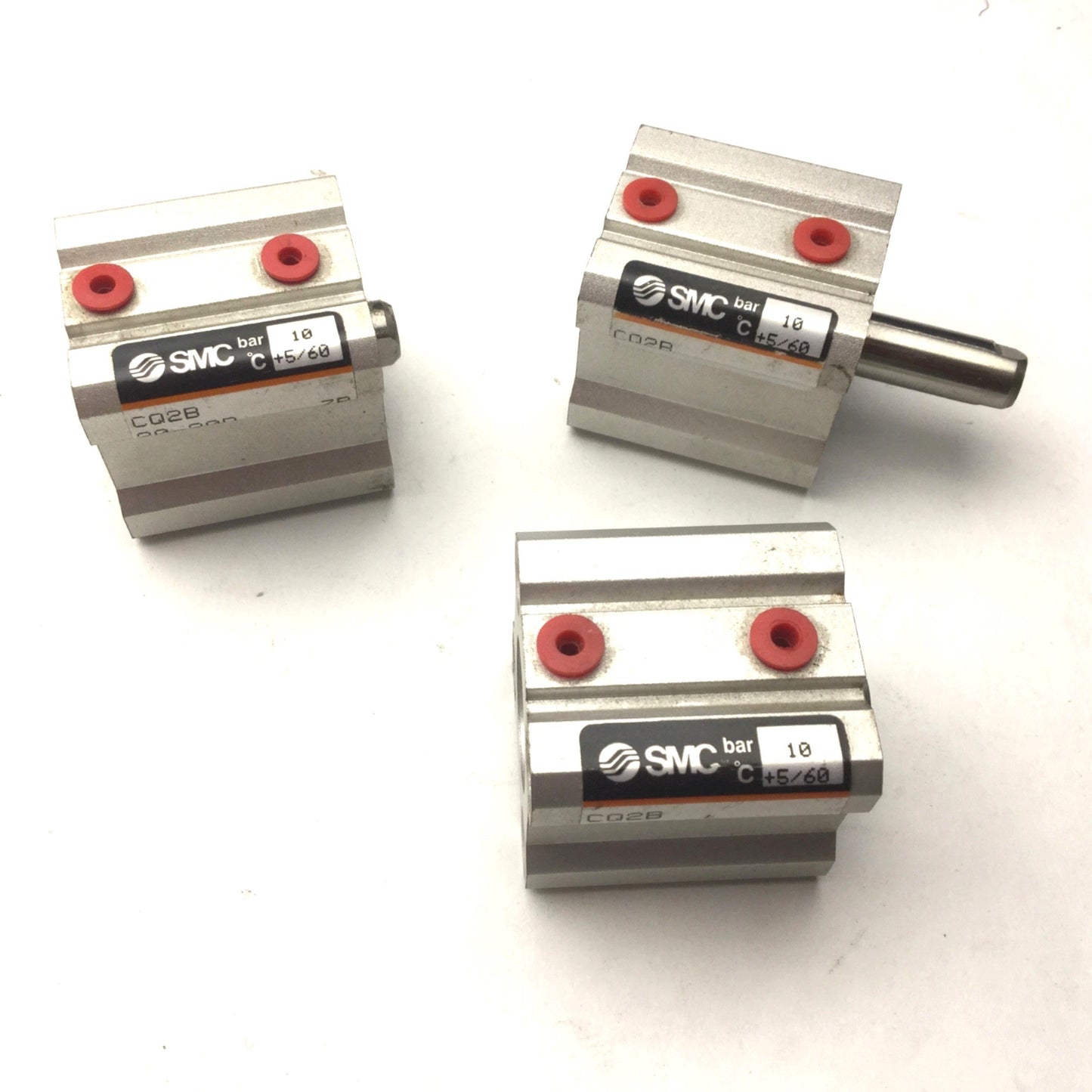 Used Lot of 3 SMC CQ2B20-20D Pneumatic Compact Cylinder, Bore: 20mm, Stroke: 20mm