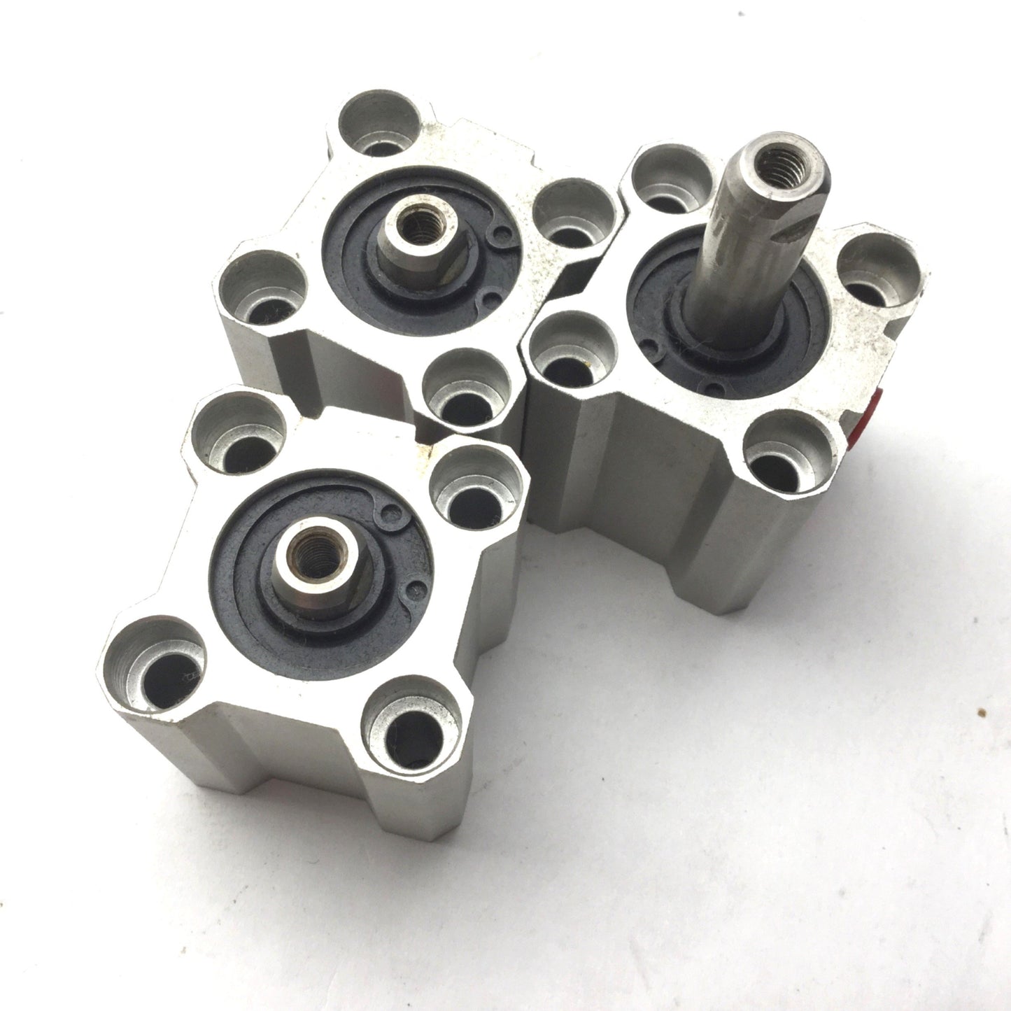 Used Lot of 3 SMC CQ2B20-20D Pneumatic Compact Cylinder, Bore: 20mm, Stroke: 20mm