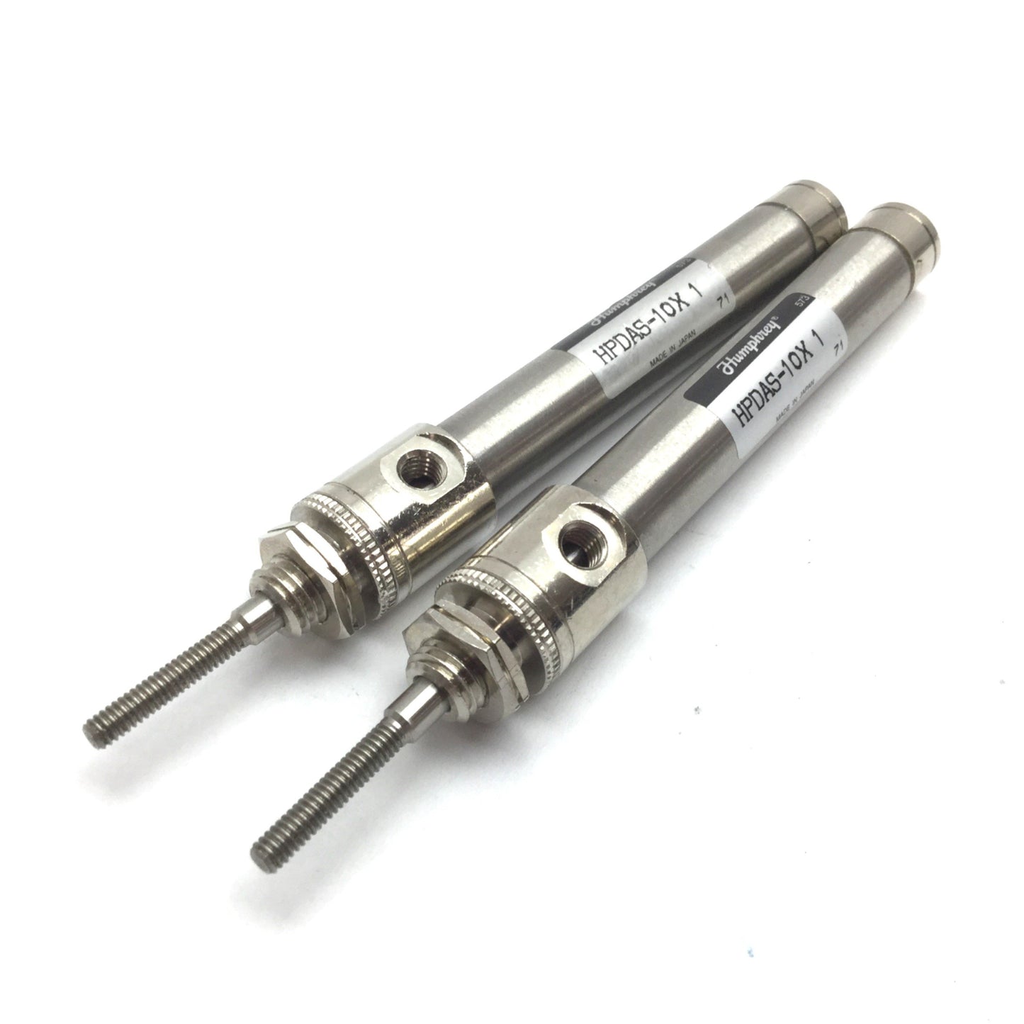 Used Lot of 2 Humphrey HPDAS10X1 Pneumatic Cylinder, Bore: 3/8", Stroke: 1", 10-32