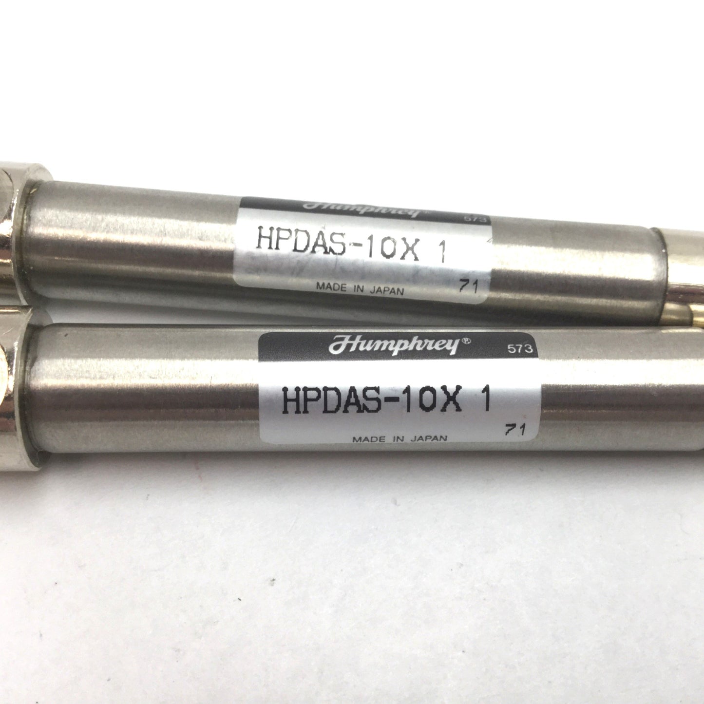 Used Lot of 2 Humphrey HPDAS10X1 Pneumatic Cylinder, Bore: 3/8", Stroke: 1", 10-32