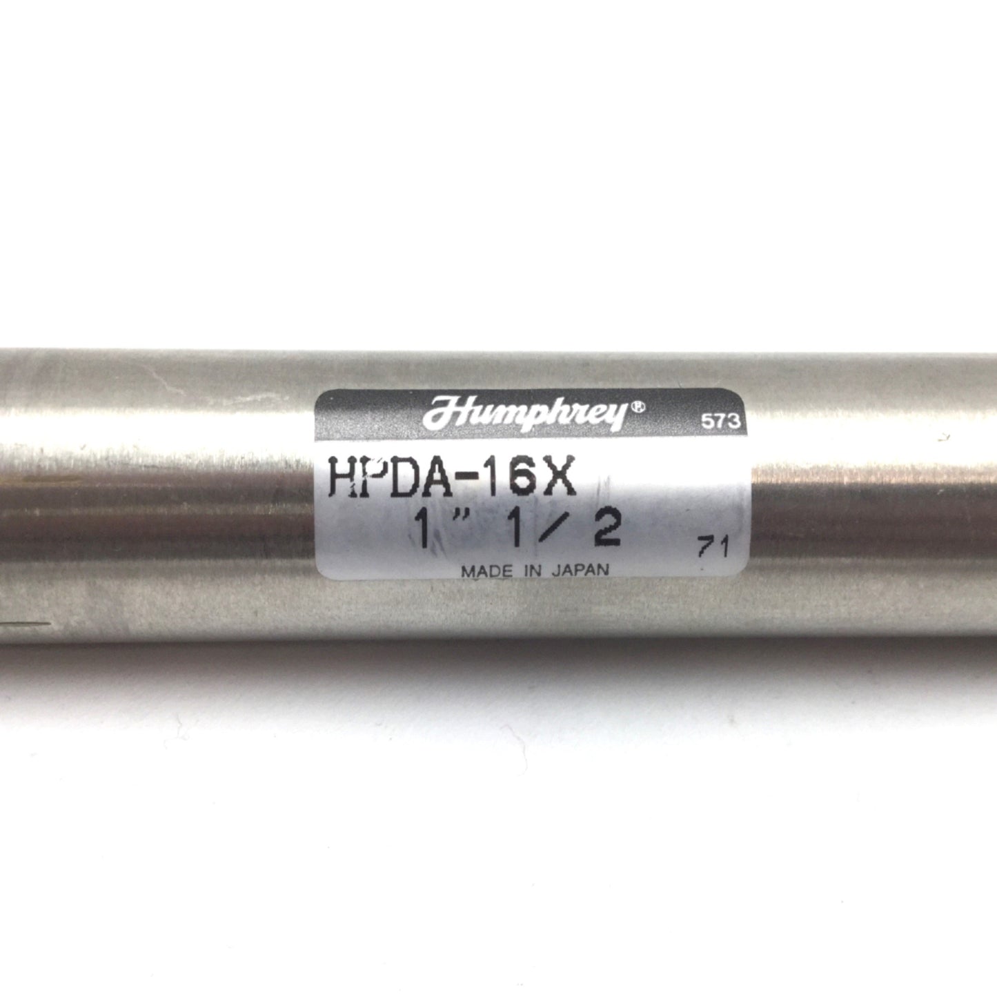Used Humphrey HPDA-16X1 1/2 Pneumatic Cylinder, Bore: 5/8", Stroke: 1-1/2", 10-32