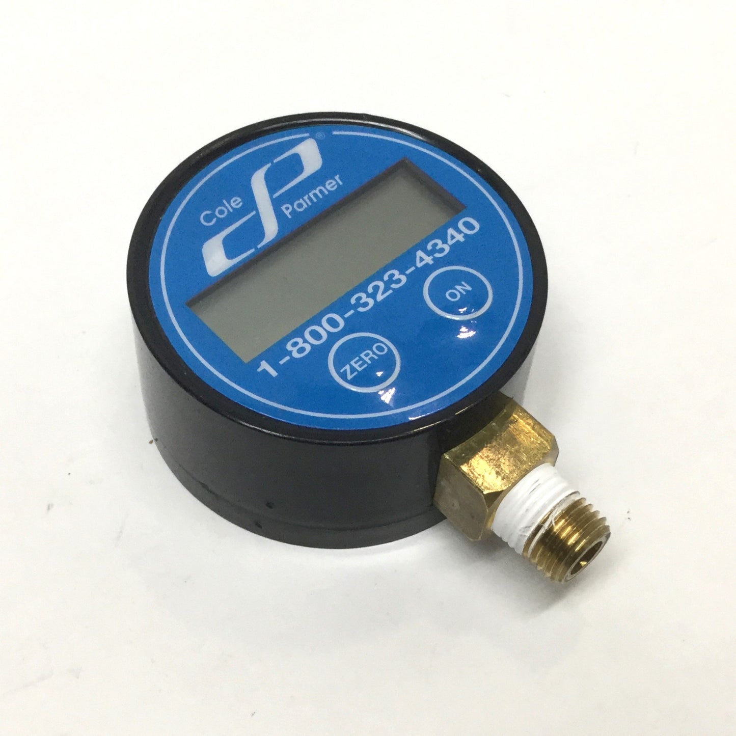 Used Cole Parmer 1200-100 Digital Pressure Gauge, 2-1/2", 0-100psi, 1/4" NPT