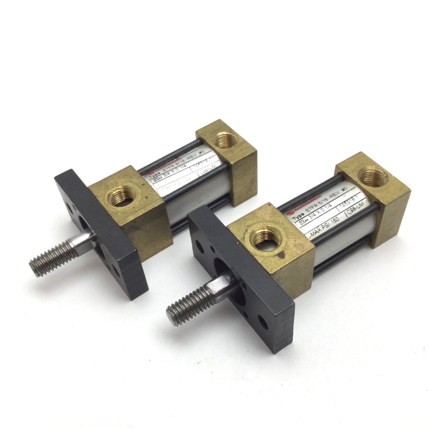 Used Lot of 2 Norgren ETFR5/16-REV#03/4X01/4 Pneumatic Cylinder Bore 3/4" Stroke 1/4"