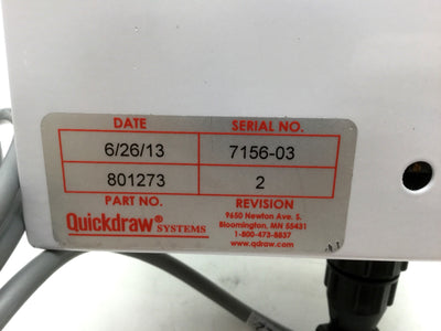 Used Quickdraw 801273 MR Series Slip Roller Conveyor, 17" Long 24VDC 2.5A