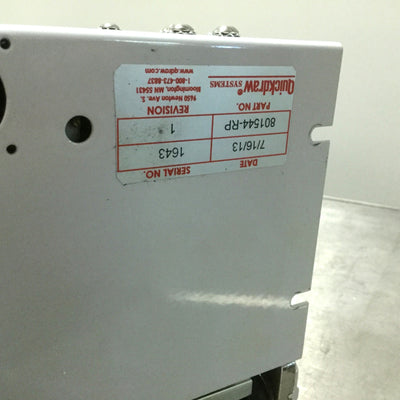 Used Quickdraw 801544-RP MR Series Slip Roller Conveyor, 30" Long, Voltage 24VDC 2.5A