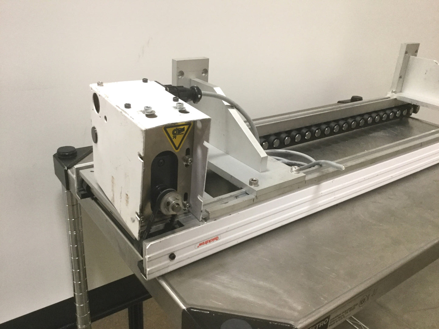 Used Quickdraw 801384 MR Series Slip Roller Conveyor, 30" Long, Voltage 24VDC 2.5A