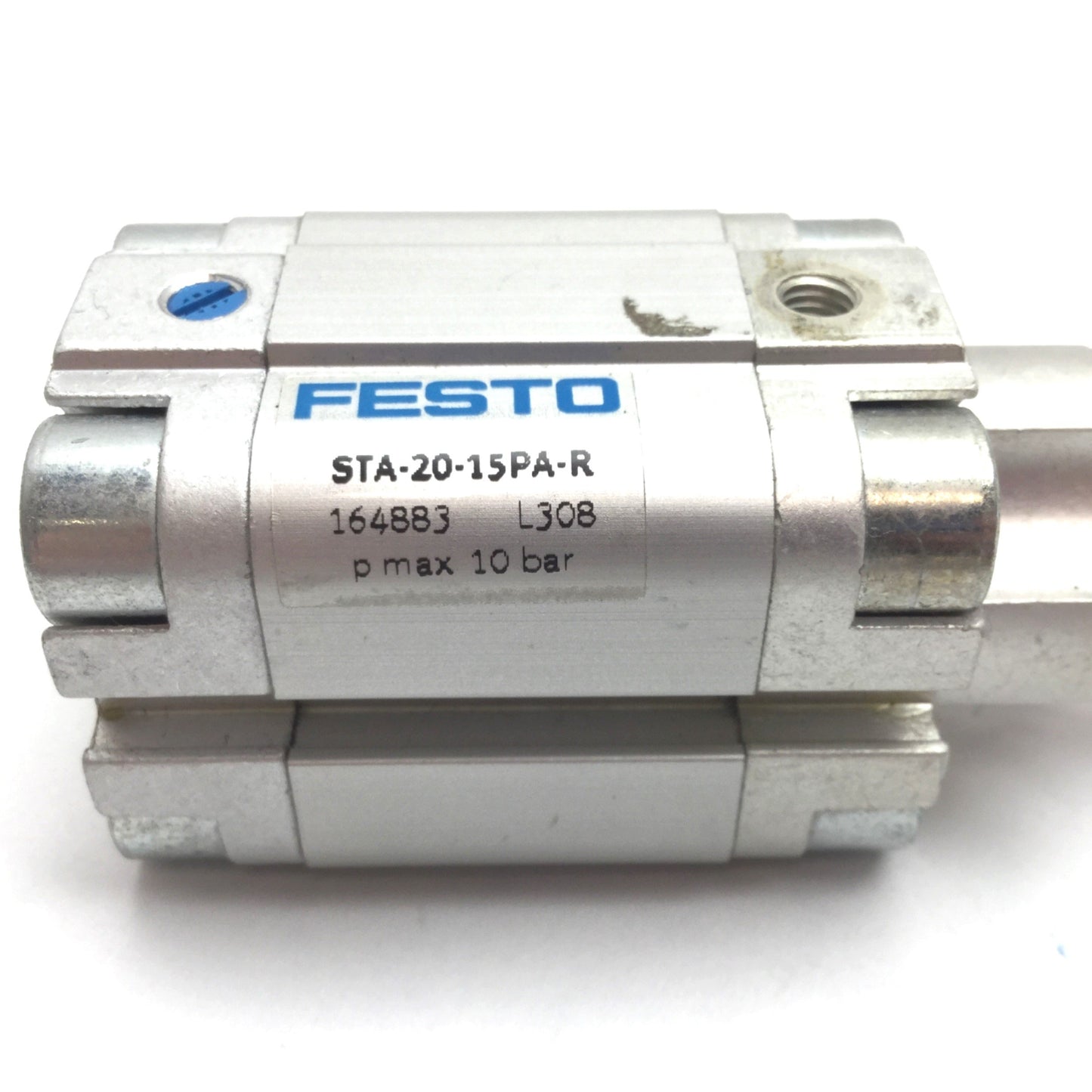 Used Festo STA-20-15PA-R Roller Stopper Cylinder Single Acting Bore 20mm Stroke 15mm
