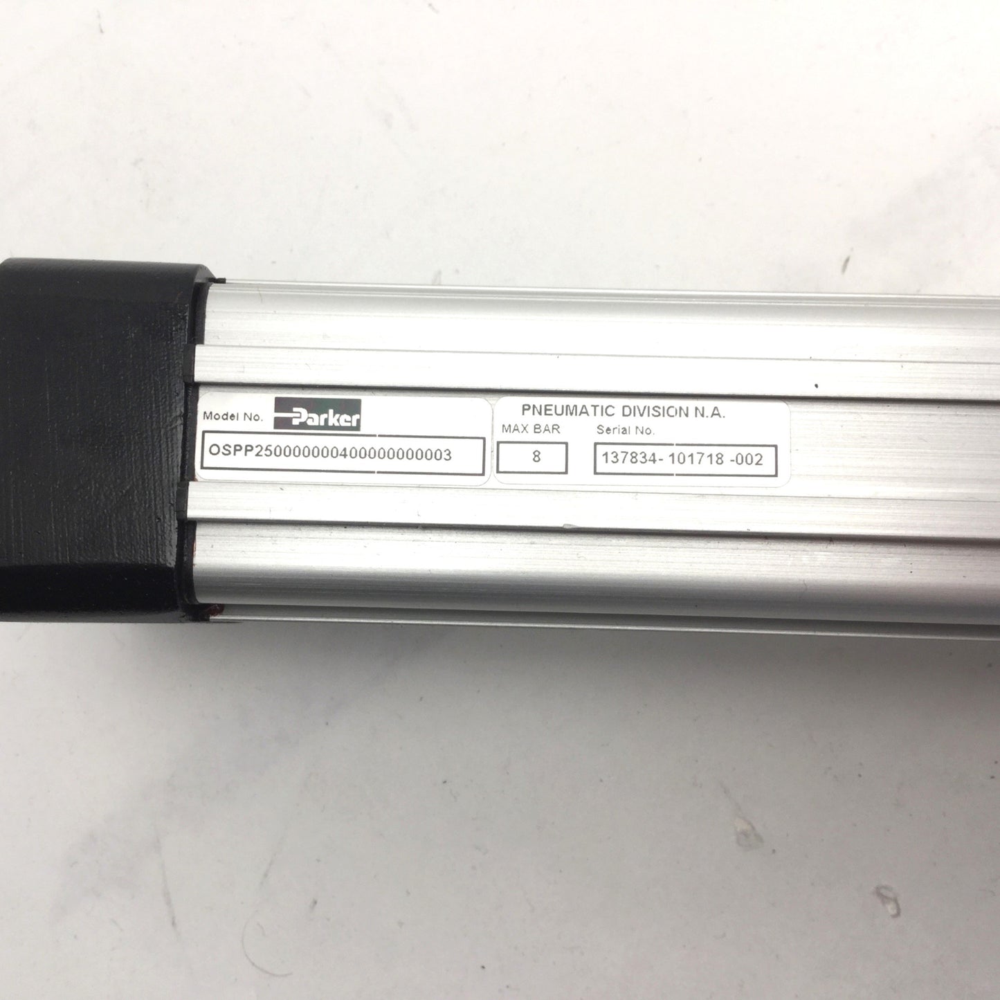 New – Open box Parker OSPP250000000400000000003 Pneumatic Rodless Cylinder 400mm Stroke 8 Bar