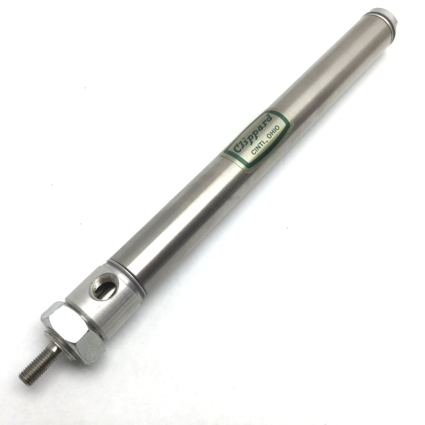 Used Clippard SDR-12-6 Pneumatic Cylinder, Bore: 3/4", Stroke: 6", 1/8" NPT, 250psi