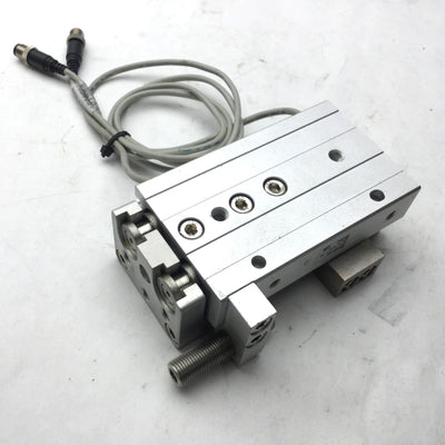 Used SMC MXQ16-40 Pneumatic Slide Table, 16mm Bore, 40mm Stroke, 0.15-0.7MPa