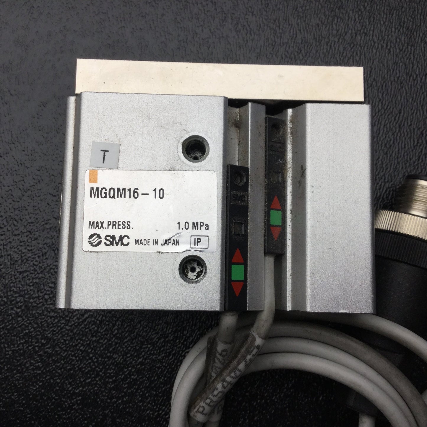 Used SMC MGQM16-10 Slide Bearing Guide Cylinder, 16mm Bore, 10mm Stroke, 1MPa Max